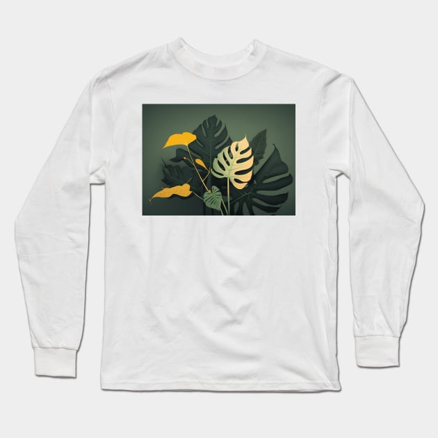 Tropical Jungle Plant Long Sleeve T-Shirt by Walter WhatsHisFace